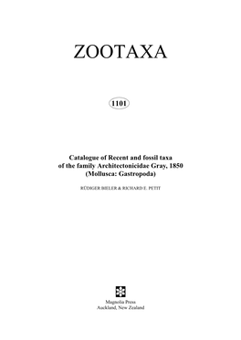 Zootaxa, Architectonicidae
