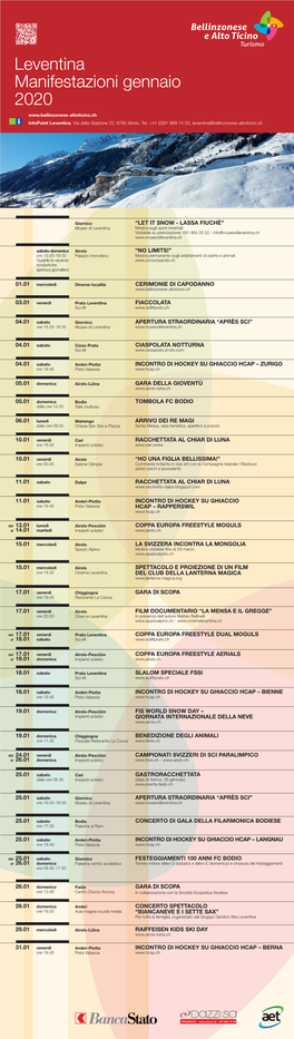 Leventina Manifestazioni Gennaio 2020