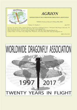 Agrion 21(2) - July 2017 AGRION NEWSLETTER of the WORLDWIDE DRAGONFLY ASSOCIATION