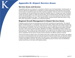 K Appendix K: Airport Service Areas