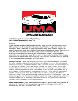 2021 Asphalt Modified Rules