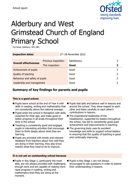 Alderbury and West Grimstead Church of England Primary School Firs Road, Salisbury, SP5 3BD