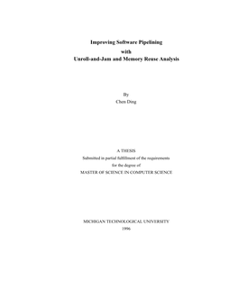 Improving Software Pipelining with Unroll-And-Jam and Memory Reuse Analysis