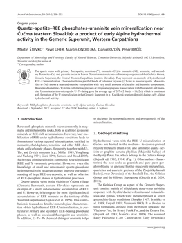 Quartz–Apatite–REE Phosphates–Uraninite Vein Mineralization Near