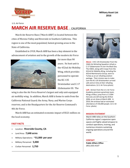 March Air Reserve Base : California