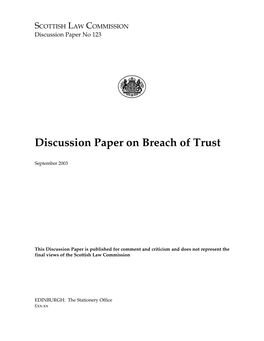 Breach of Trust Discussion Paper