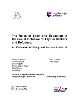 The Roles of Sport and Education in the Social Inclusion of Asylum Seekers and Refugees: an Evaluation of Policy and Practice in the UK