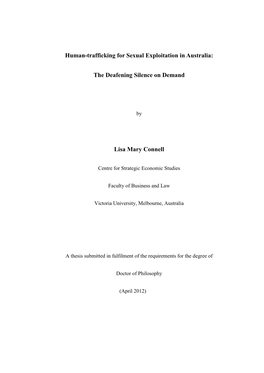 Human-Trafficking for Sexual Exploitation in Australia: the Deafening Silence on Demand