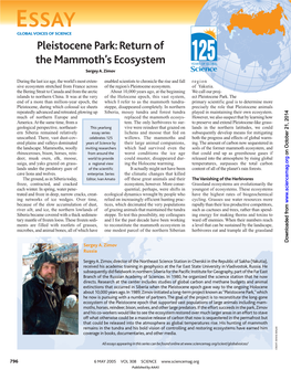 Pleistocene Park: Return of the Mammoth's Ecosystem