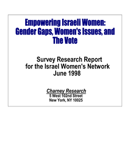 Empowering Israeli Women: Gender Gaps, Women's Issues, and the Vote