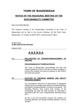 Sustainability Committee Agenda 13-03-18