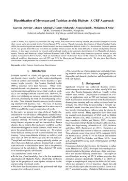 Diacritization of Moroccan and Tunisian Arabic Dialects: a CRF Approach