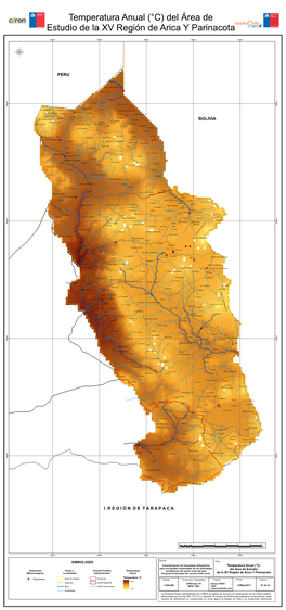 Temperatura Anual (°C) Del Área De Estudio De La XV Región De Arica Y Parinacota