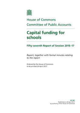 Capital Funding for Schools