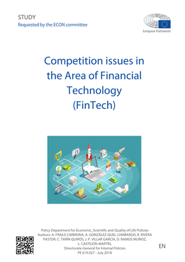 Competition Issues in the Area of Financial Technology (Fintech)