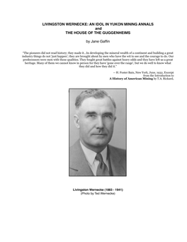 Wernecke, Livingston Experiment