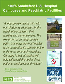 100% Smokefree Hospitals and Psychiatric Facilities
