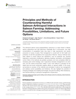 Principles and Methods of Counteracting Harmful Salmon–Arthropod Interactions in Salmon Farming: Addressing Possibilities, Limitations, and Future Options