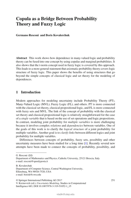 Copula As a Bridge Between Probability Theory and Fuzzy Logic
