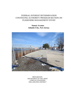 Federal Interest Determination Continuing Authority Program Section 205 Flood Risk Management Study