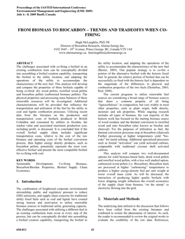 From Biomass to Biocarbon – Trends and Tradeoffs When Co- Firing