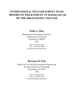 Madagascar of the 2004 Sumatra Tsunami