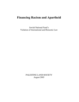 Financing Racism and Apartheid
