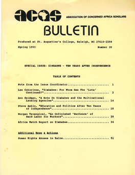 Bulletin Produced at St