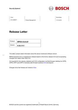 Bosch Releaseletter MPEG-Activex 6.32.0093