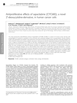 Deoxycytidine-Derivative, in Human Cancer Cells