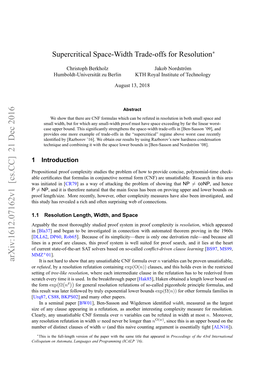 Supercritical Space-Width Trade-Offs for Resolution