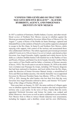 “Confess This Genízaro So That They May Give Him Five Bullets”1 – Slavery, Hybridity, Agency, and Indigenous Identity in New Mexico