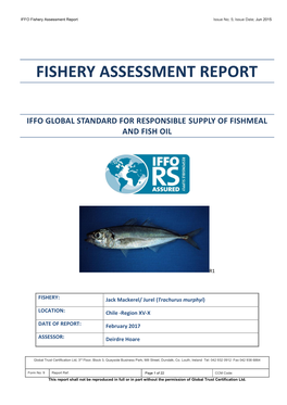 Fishery Assessment Report Issue No; 5; Issue Date; Jun 2015