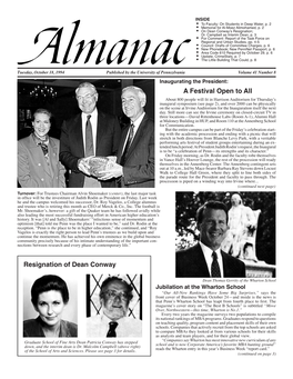 Almanac, 10/18/94, Vol. 41, No. 08