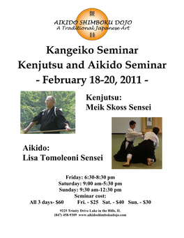 Kangeiko Seminar Kenjutsu and Aikido Seminar - February 18-20, 2011 - Kenjutsu: Meik Skoss Sensei