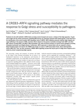 ARF4 Signalling Pathway Mediates the Response to Golgi Stress and Susceptibility to Pathogens