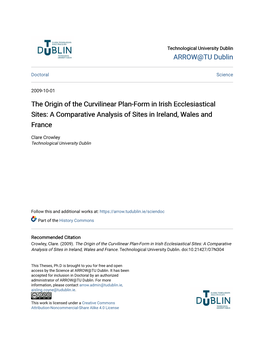 The Origin of the Curvilinear Plan-Form in Irish Ecclesiastical Sites: a Comparative Analysis of Sites in Ireland, Wales and France