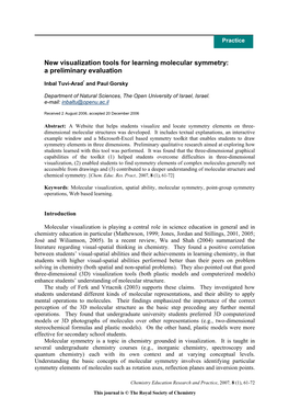 Web-Based Learning of Molecular Symmetry