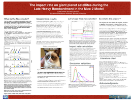 What Is the Nice Model? Encounter Velocities Classic Nice Results