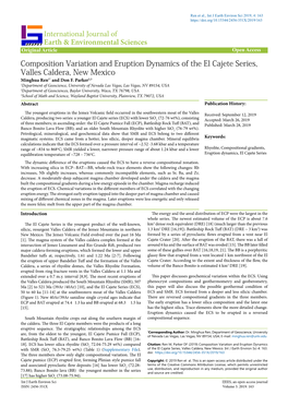 Composition Variation and Eruption Dynamics of the El Cajete Series, Valles Caldera, New Mexico International Journal of Earth &