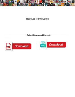 Bpp Lpc Term Dates