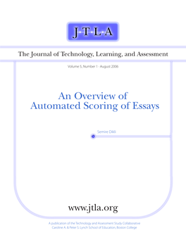 An Overview of Automated Scoring of Essays