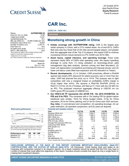 China's Car Rental Market Size