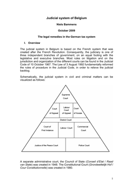 Judicial System of Belgium