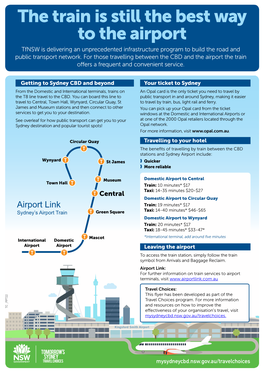 The Train Is Still the Best Way to the Airport Tfnsw Is Delivering an Unprecedented Infrastructure Program to Build the Road and Public Transport Network