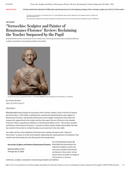 Verrocchio: Sculptor and Painter of Renaissance Florence’ Review: Reclaiming the Teacher Surpassed by the Pupil - WSJ