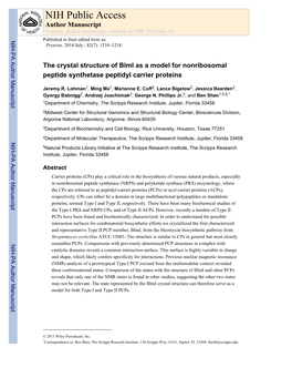 NIH Public Access Author Manuscript Proteins