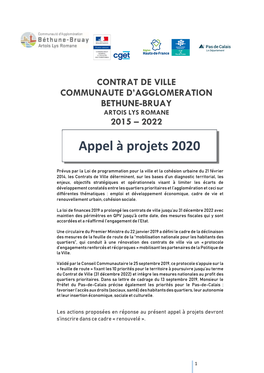 Appel À Projets 2020