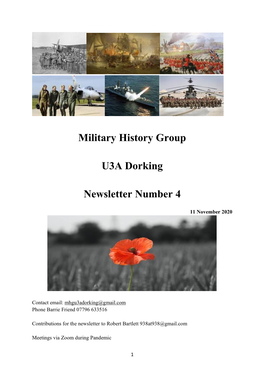 Military History Group U3A Dorking Newsletter Number 4