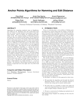 PDF (Anchor Points Algorithms for Hamming and Edit Distance)